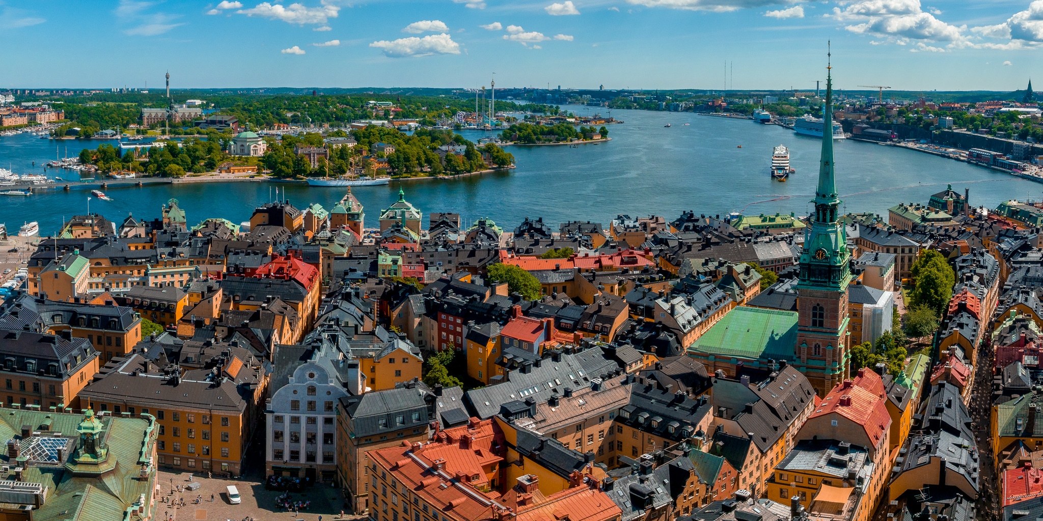 Aerial panoramic view of the old Town Gamla Stan in Stockholm | Promote International